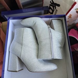 Elegant Silver Ankle Boots
